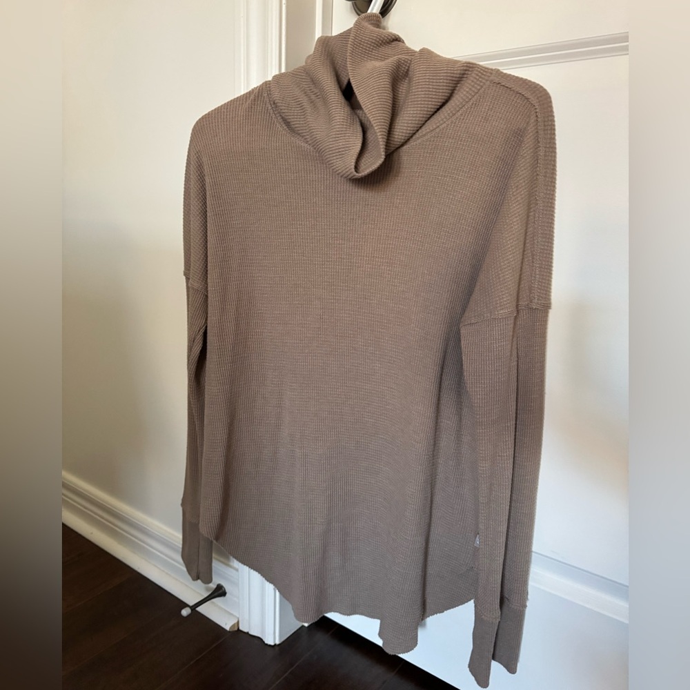 Aritzia TNA Cowlneck Sweater in Taupe